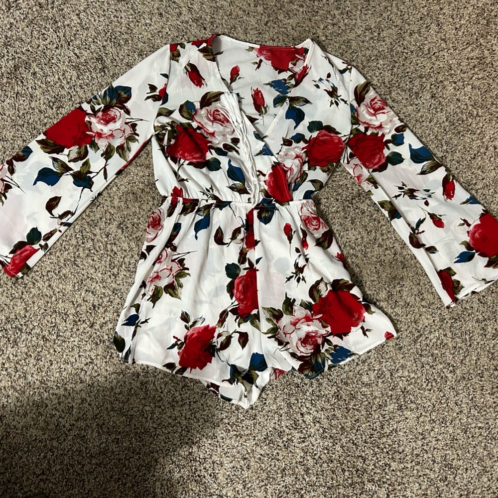White floral romper